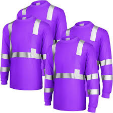 Purple Reflective Construction Work Shirts